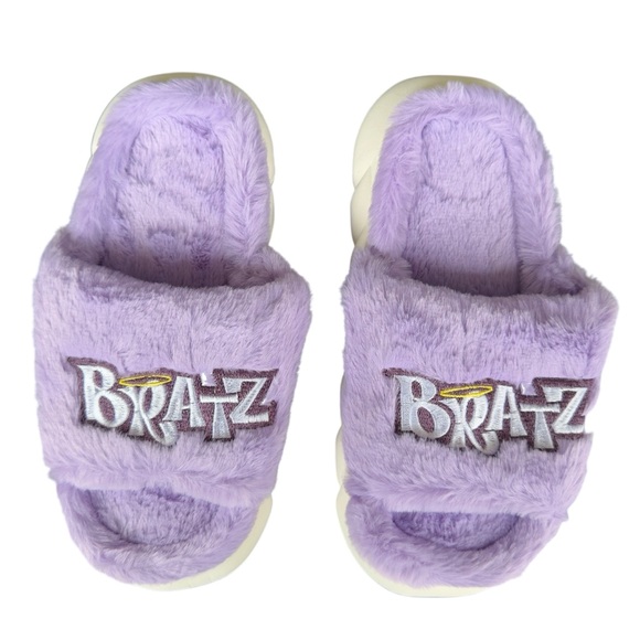 Bratz Purple Faux Fur Slippers Dearfoams Cozy Fall Winter House Slippers 38 39 - Picture 1 of 3
